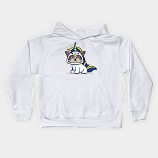 Grumpy Unicorn Cat Kids Hoodie